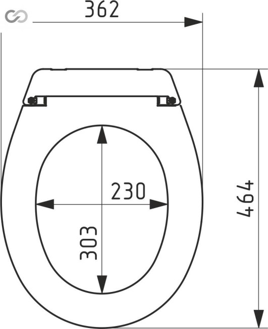 Capac vas WC (SU-4) с планкой, 369х464мм