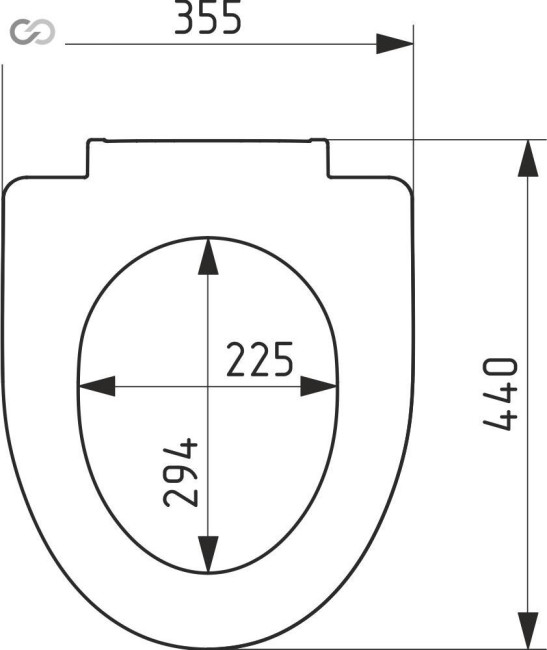 Capac vas WC metal fix.(SPM-6), 365х445мм