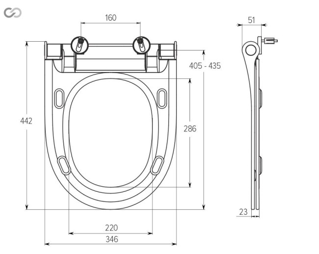 Capac vas WC microlift (SPD-12), 346х442мм