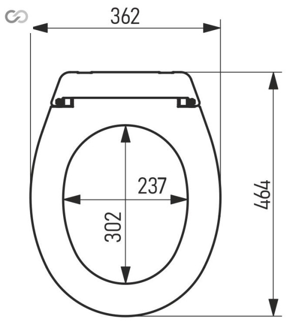Capac vas WC (SP-13) с планкой, 357х414мм