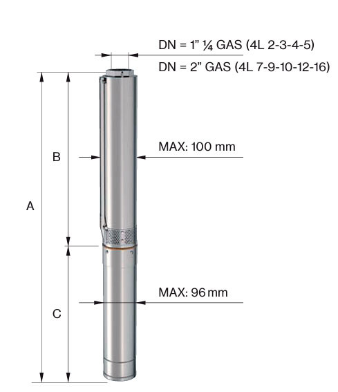 Pompa 4L7/31 ,4KW ,4MPET55, 5,5HP