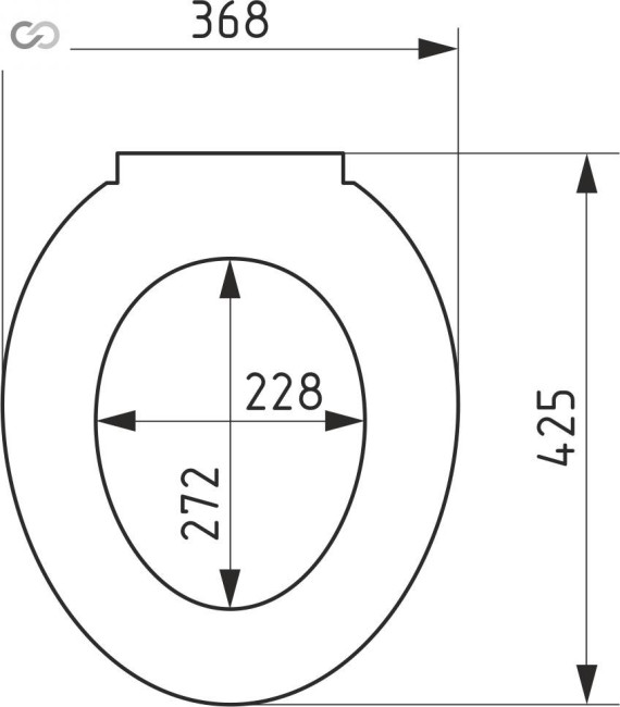 Capac vas WC metal fix.(SPM-1), 372х425мм