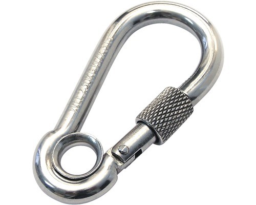 Карабин пружинный с гайкой 8мм AISI 316 