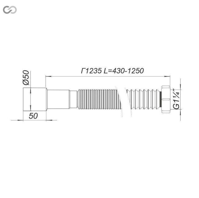 Gofra sifon 1 1/4*50 430 - 1250 (G1235)